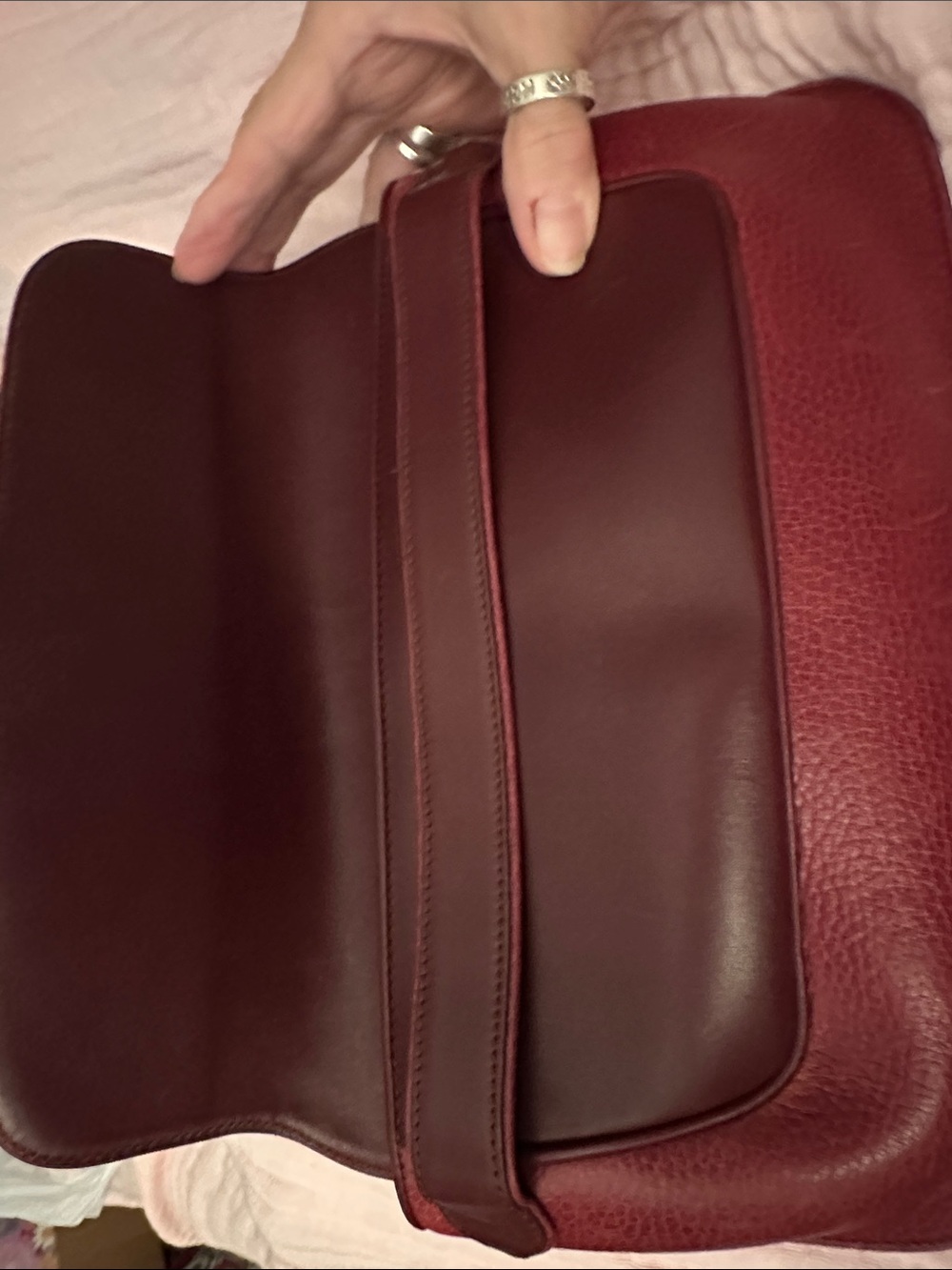 Must de Cartier Burgundy Clutch Vintage Cartier Paris - Picture 4 of 6